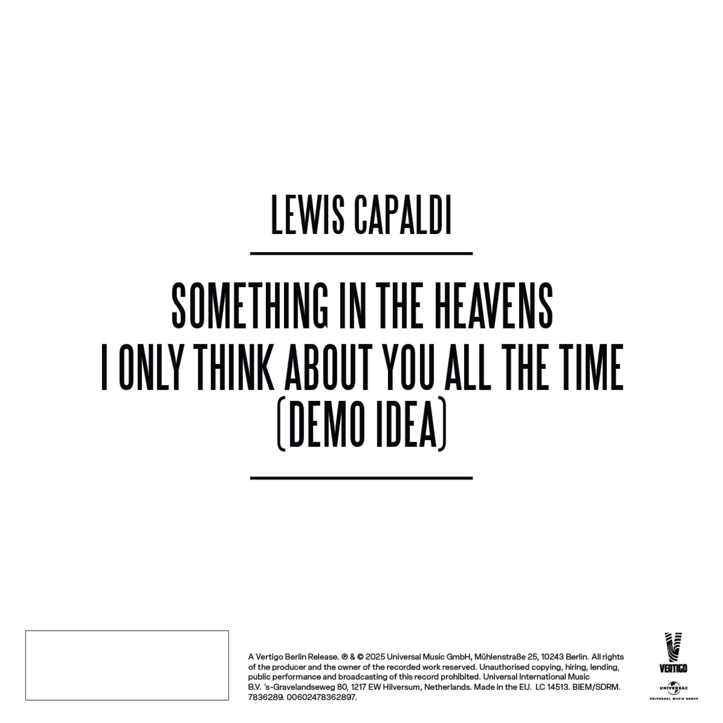 Lewis Capaldi - Something In The Heavens (Lyrics CD)